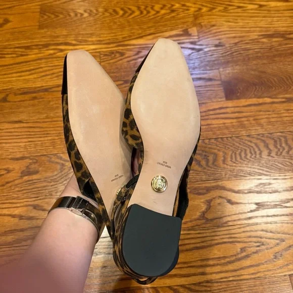 NWOB Veronica Beard Cecile Leopard Suede Slingback Pumps Size 9 - Picture 6 of 11